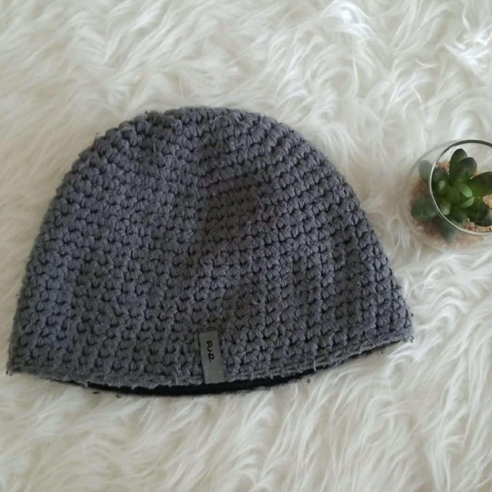 Fur Gray Beanie Hat